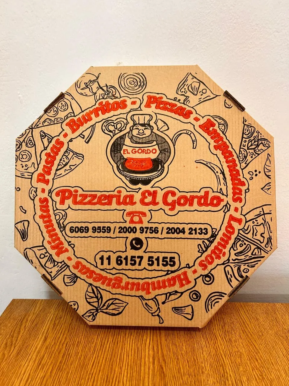 Caja impresa para Pizzería El Gordo