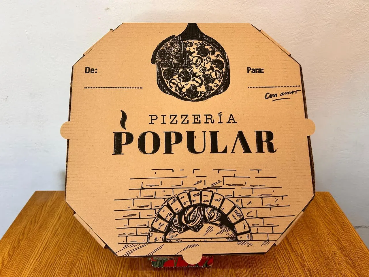 Caja para pizza octogonal